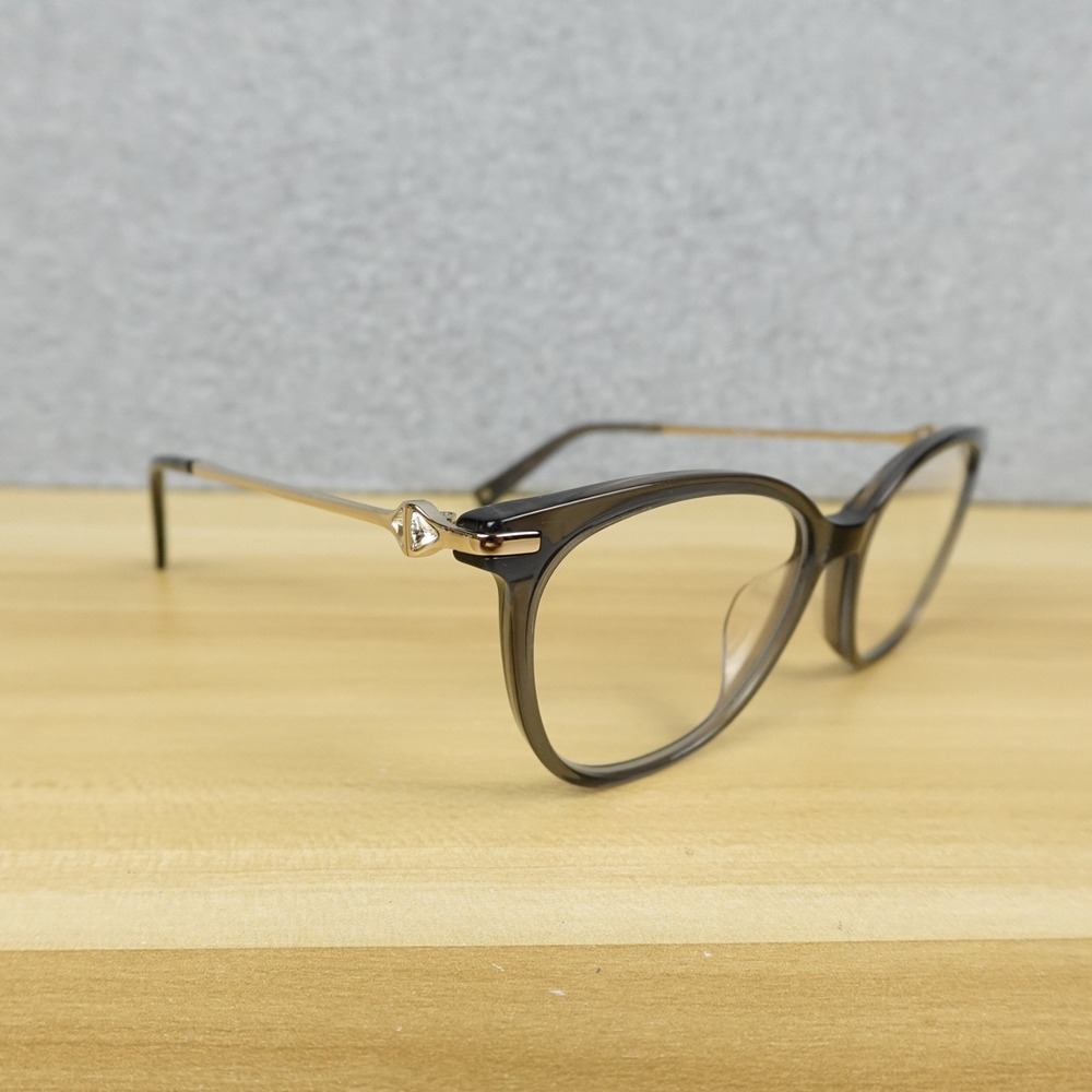 Bulova Cali Eyeglasses Frames Womens 53-17-145 Cat Eye Silver Gray Gemstone